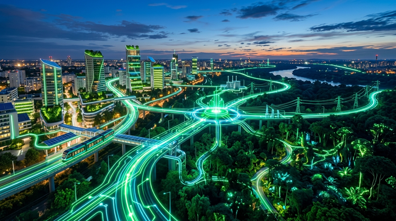 Smart grid cerdas mengalirkan listrik bersih ke perkotaan hijau